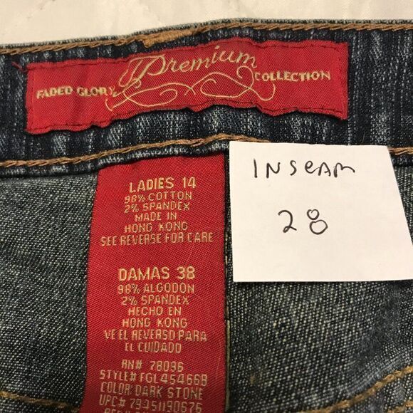 Faded Glory Premium Collection blue jeans size Ladies 14‎ - Picture 3 of 4